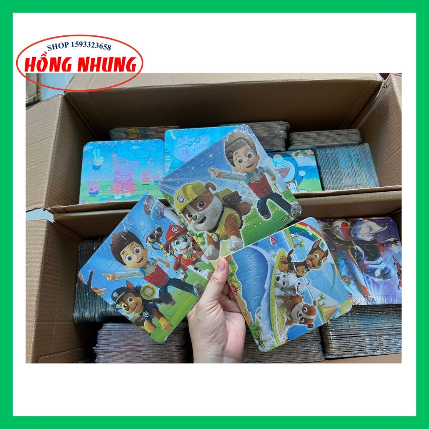 Đồ chơi xếp hình gỗ, tranh ghép hình 16 miếng gỗ puzzle