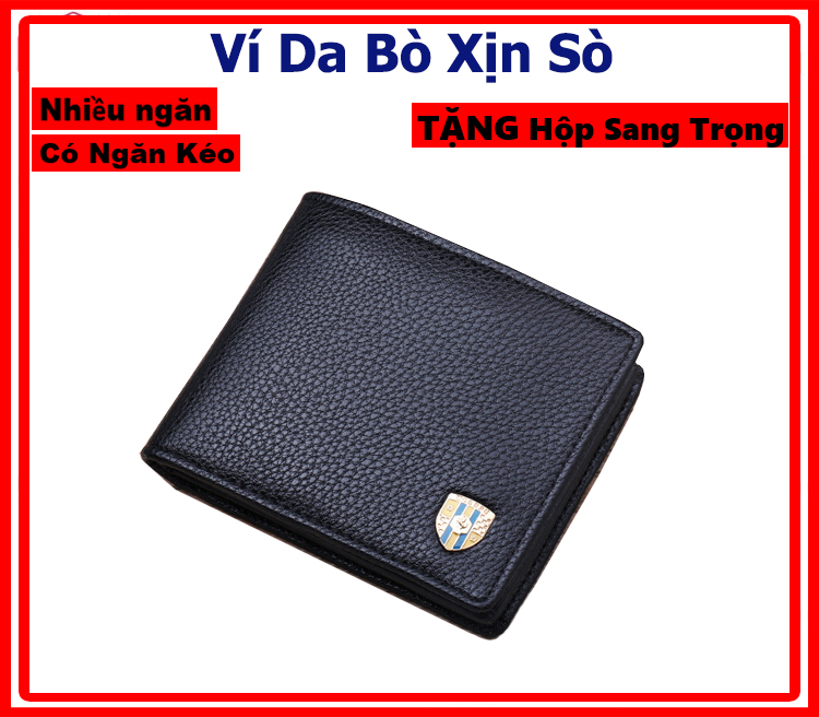 VÍ Nam Da Bò thật nhiều ngăn, có ngăn kéo