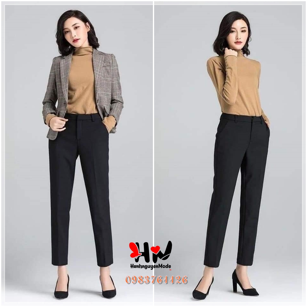 QUẦN TÂY CÔNG SỞ NỮ CAO CẤP - QUẦN BAGGY NỮ - QUẦN ÂU NỮ VẢI TRƯỢT THÁI - hanhnguyenMode
