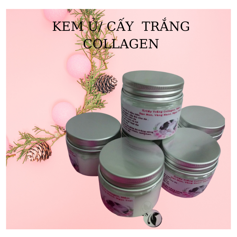 Kem ủ cấy trắng collagen mầm gạo non tinh chất sữa non trắng da sunnary hộp 50gr