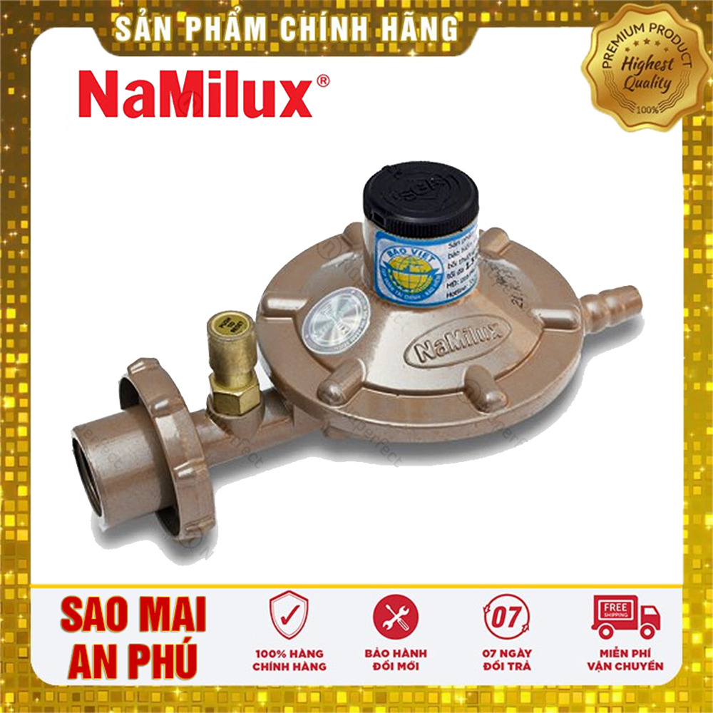 Combo Van điều áp ngắt gas tự động Namilux NA-337S/1-VN và Dây dẫn gas ( Dùng bình gas đỏ )