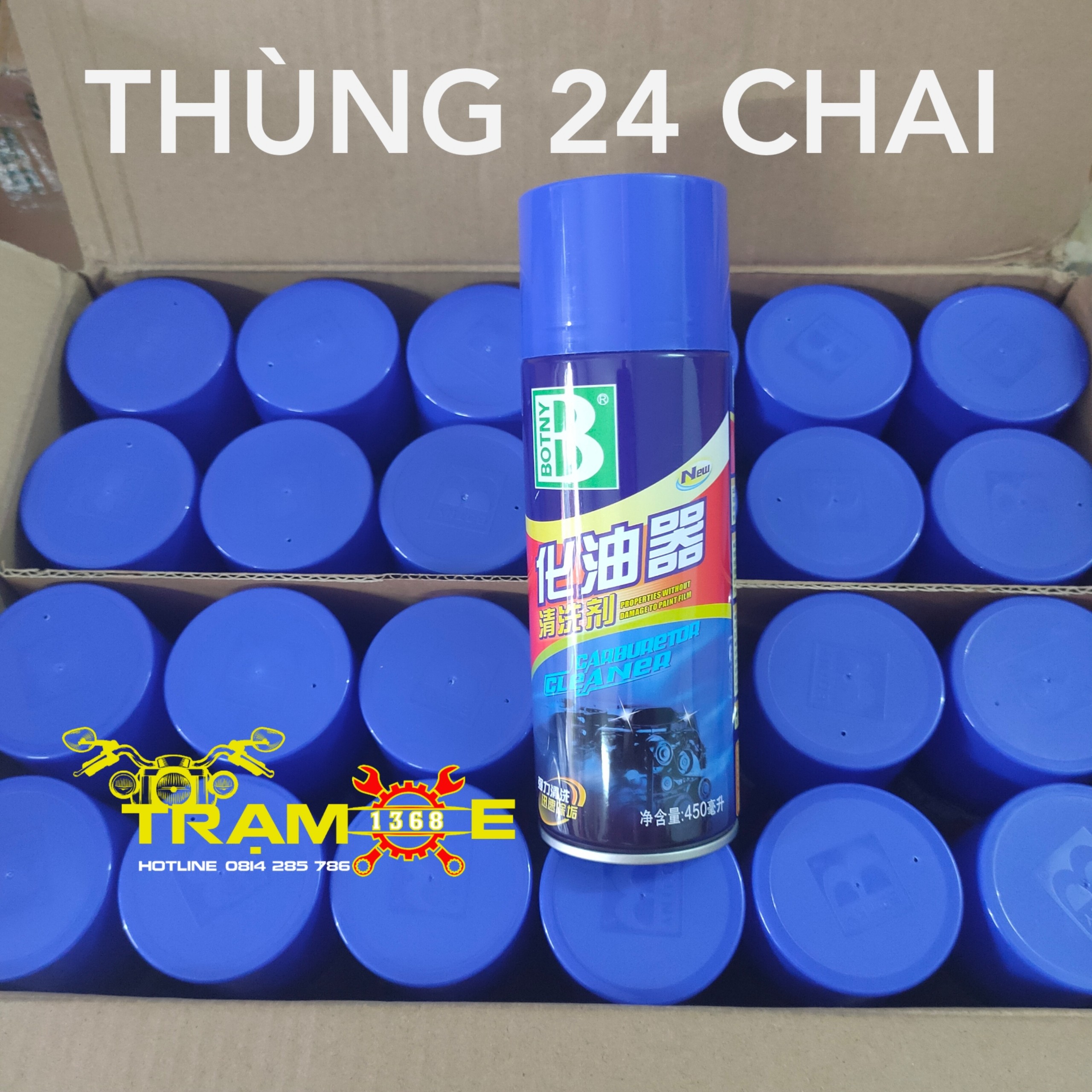 1 THÙNG 24 CHAI XỊT XÚC BÌNH XĂNG CON BOTNY 450ML - Trạm Xe 1368 dễ dàng sử dụng dành cho mọi dòng xe