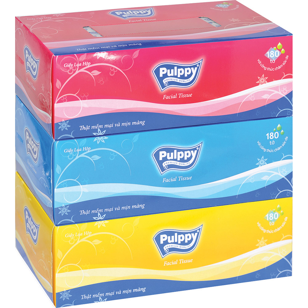 Hcm - giấy lụa hộp cao cấp pulppy 180 tờ /hộp 2 lớp