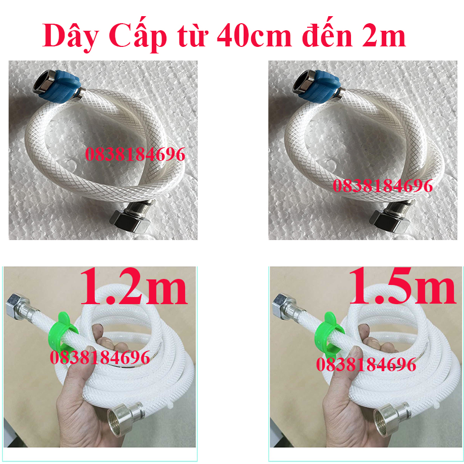 Dây Cấp Nước Vòi Chén Vòi Lavabo Lạnh, Bồn Cầu, Dây Xịt, Dây Sen Bằng Nhựa tán inox, dây cấp loại dây kẻ sọc dây cước bền hơn dai hơn dây trắng trơn