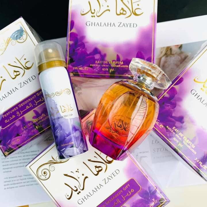 Set nước hoa nội địa Dubai Ghalaha Zayed quyến rũ, nhẹ nhàng, thanh tao, 100ml tặng xịt body