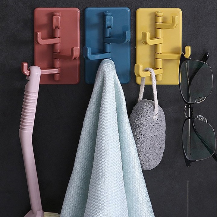 Móc treo đồ dán tường 4 nhánh xoay hình cây thông, giá móc cây treo, đồ dùng tiện lợi, đồ dùng gia đình , móc treo đa năng, chịu lực tốt