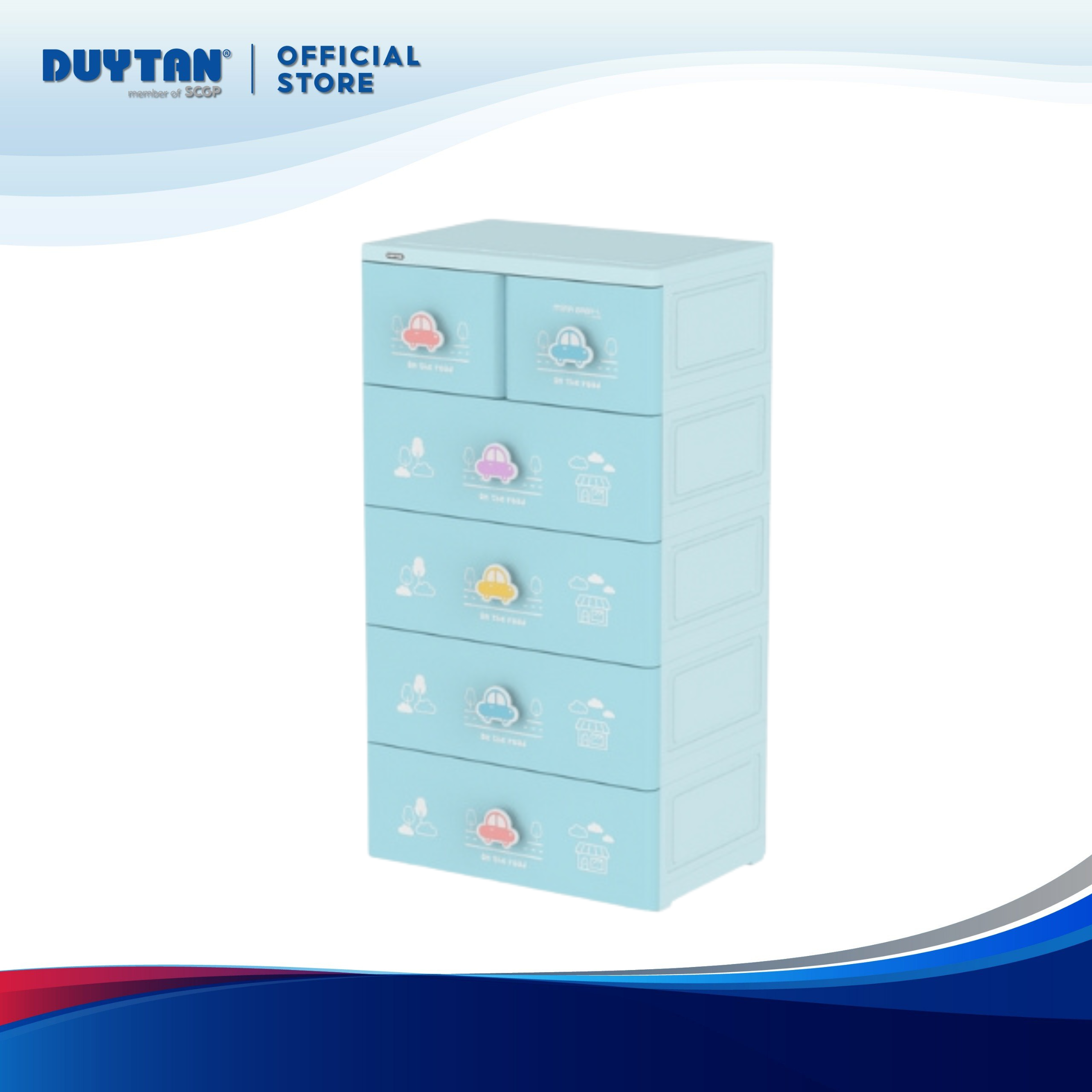 Tủ Mina Baby-L 5 ngăn, Tủ quần áo Nhựa Duy Tân kiểu dáng trẻ trung, thiết kế tiện lợi