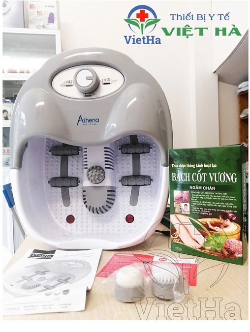 Bồn ngâm chân Athena FB100 Công nghệ Mỹ- tặng thảo dược ngâm chân Bách Cốt Vương