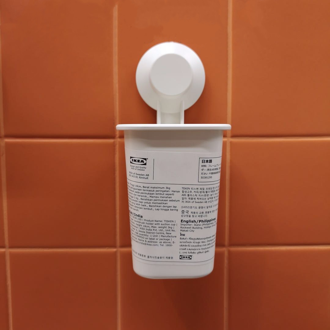 Ống cắm bàn chải đánh răng hít chân không TISKEN IKEA
