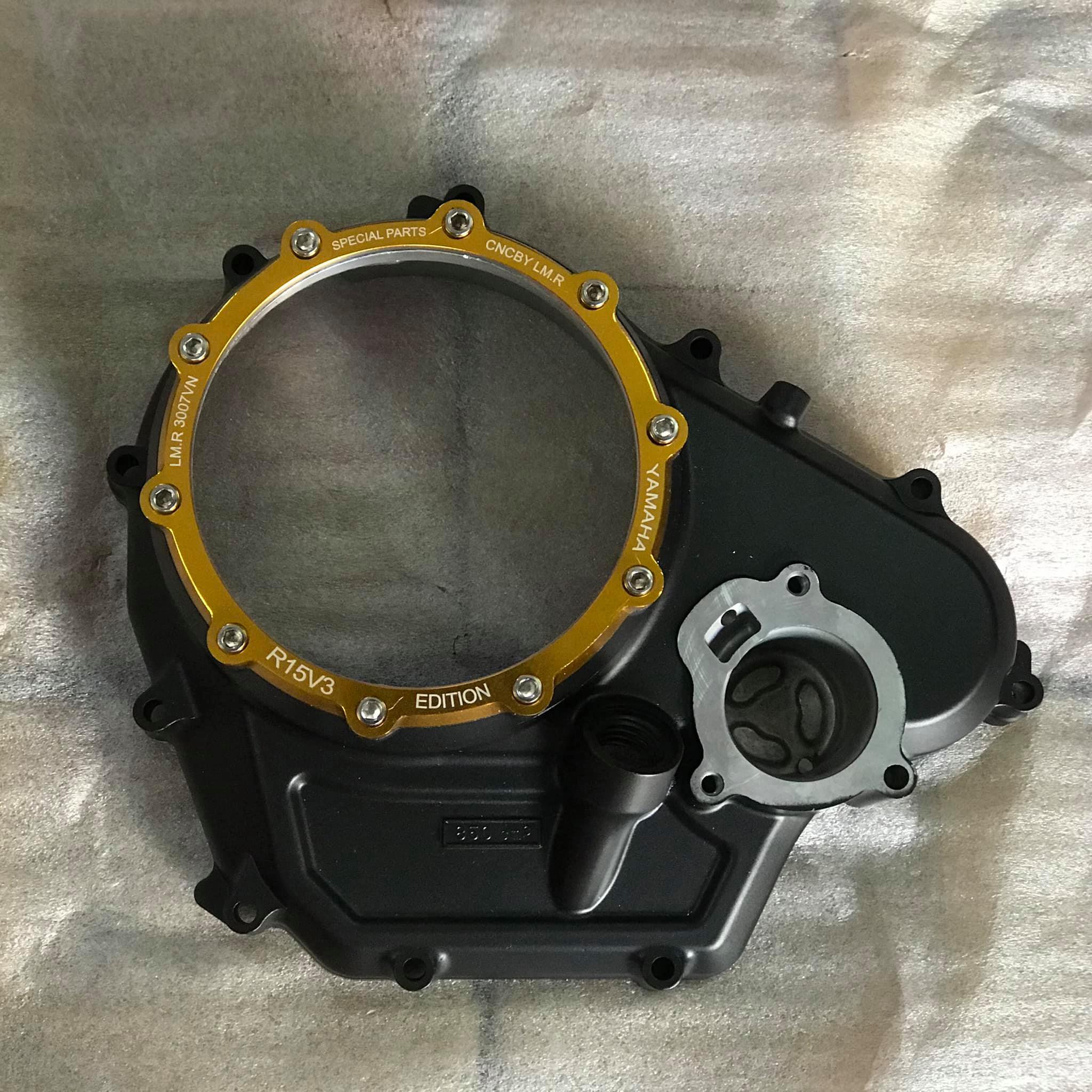 Lốc nồi trong suốt gắn R15v3 và Exciter 155 kiểu Ducati Yellow