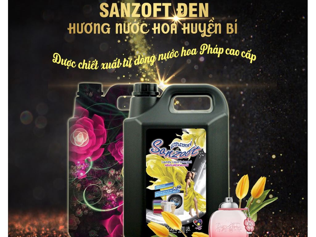 Nước giặt xả nước hoa sanzoft hương hoa huyền bí 6in1 thái lan 5000ml