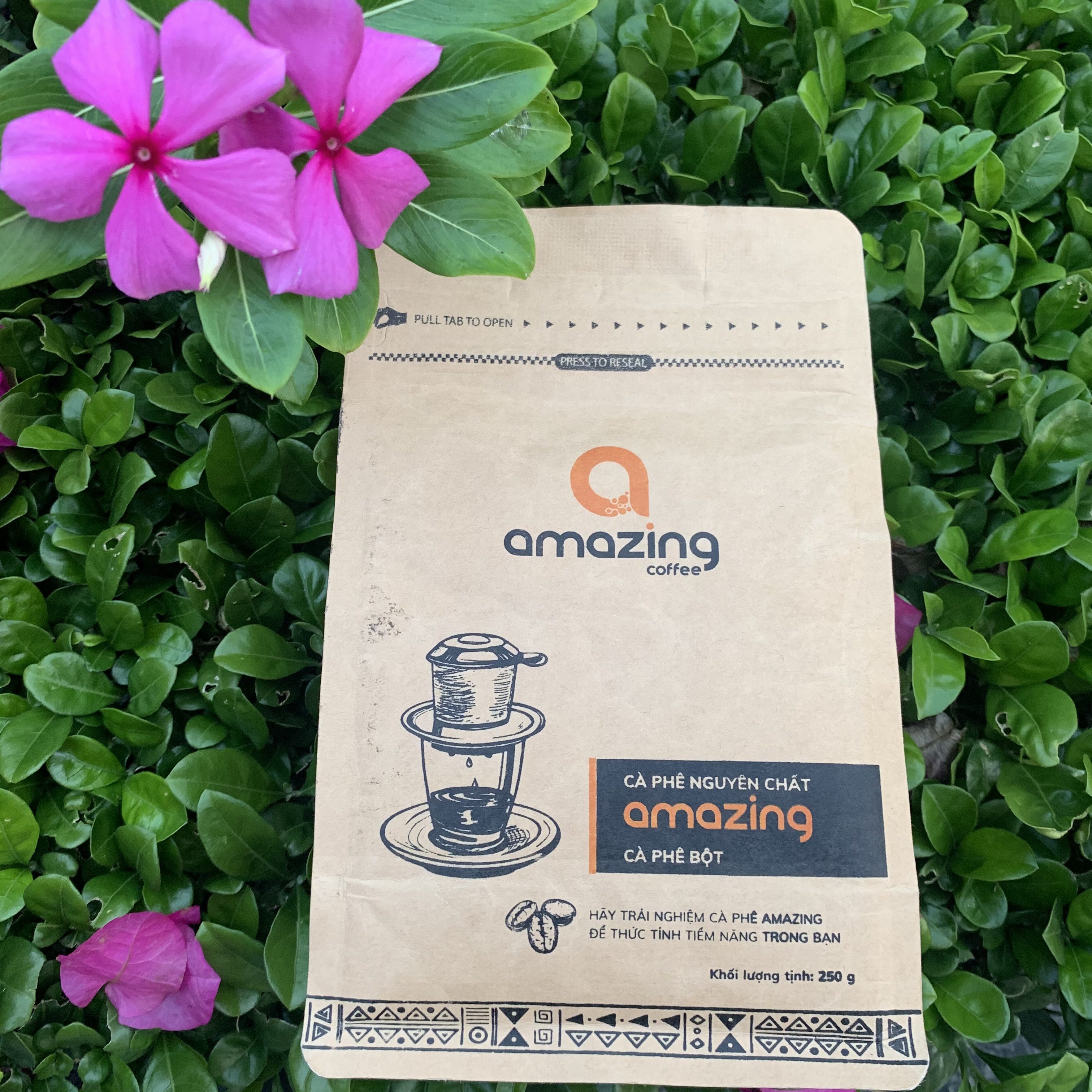 Cà phê bột Amazing Coffee Shop - Cà phê Robusta rang xay gói 250gr
