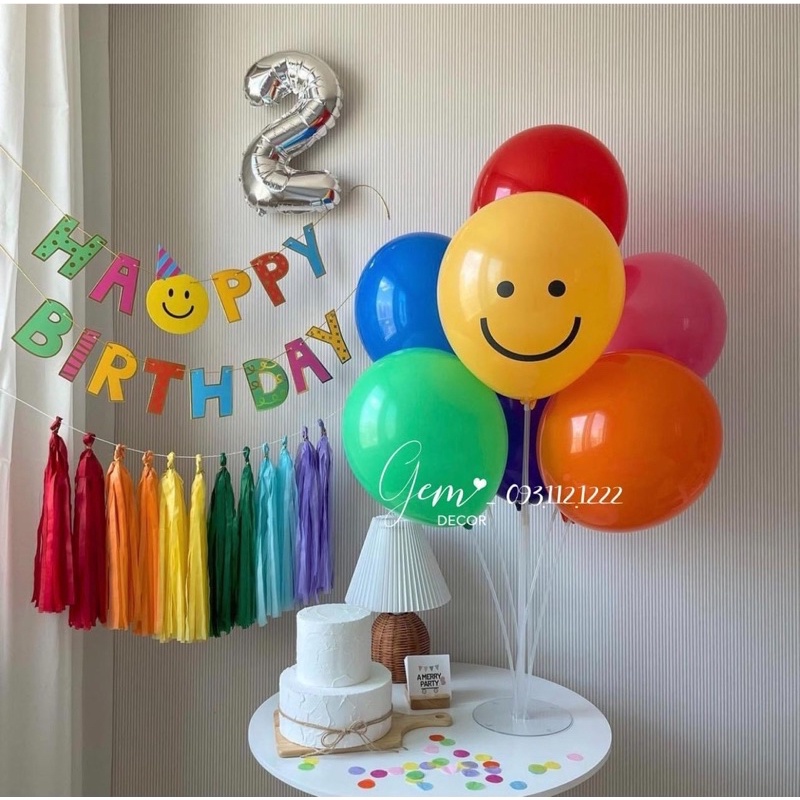 Set trang trí sinh nhật bong bóng nhiều màu sắc