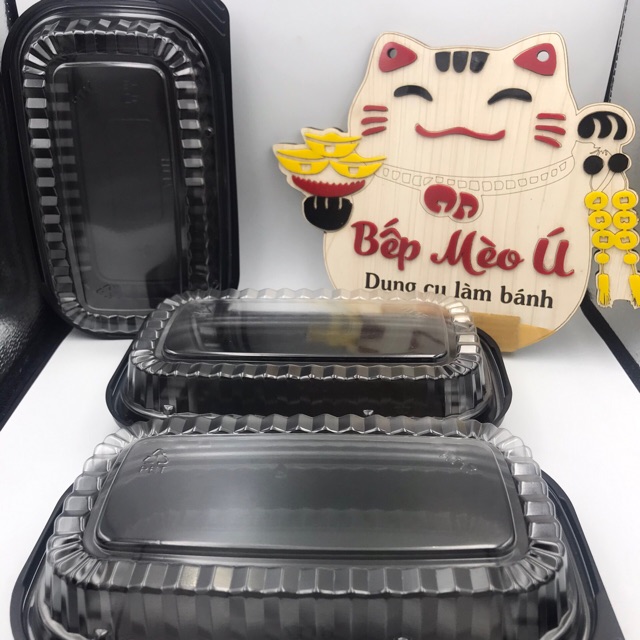 Hộp nhựa HT17 đế đen nắp trong set 10 cái
