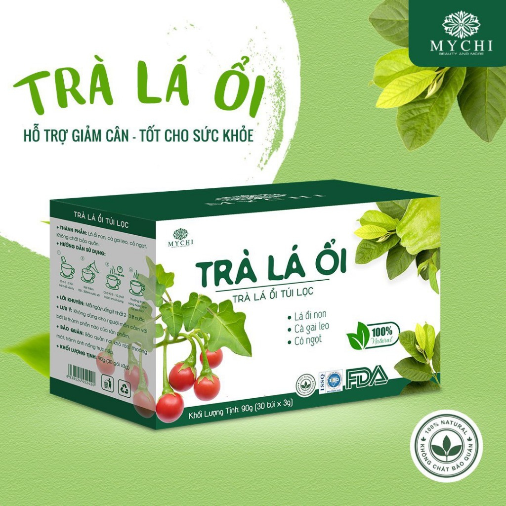 [TẶNG QUÀ] Trà Lá Ổi Giảm Cân Mychi, Trà Lá Ổi Túi Lọc Mychi [Hộp 30 Túi] - Hổ Trợ Giảm Cân, Tiểu Đường, Tiêu Hóa