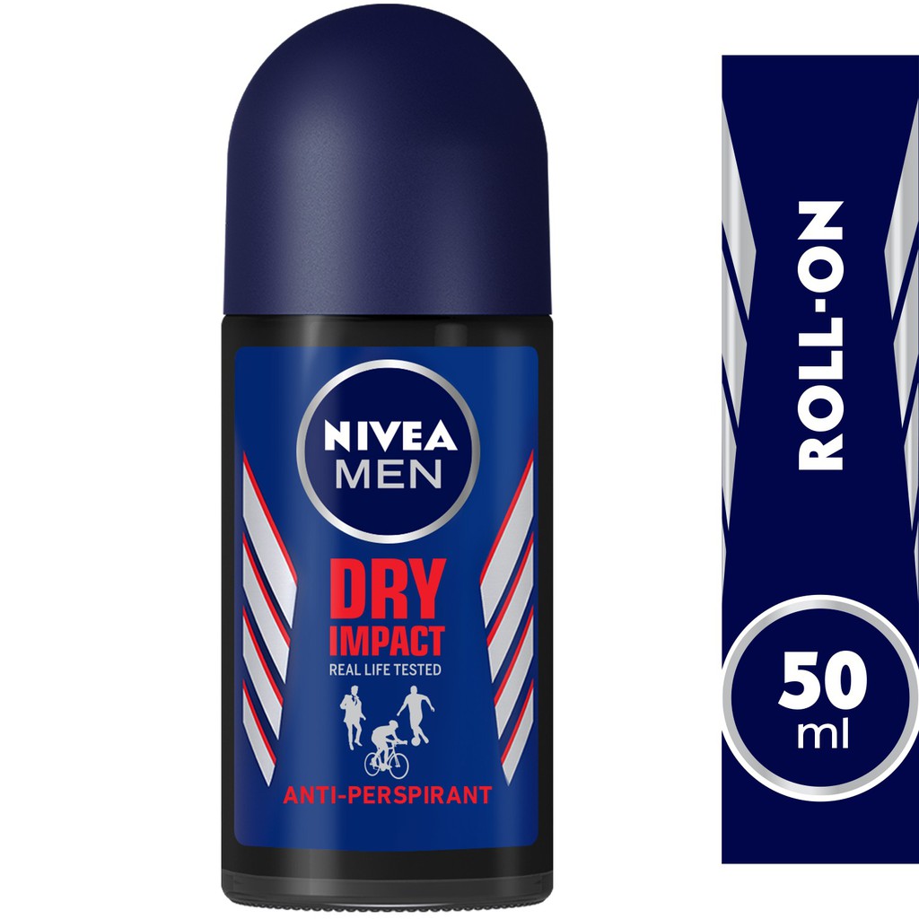 Lăn khử mùi nam Nivea Men Dry Impact 50ml ngăn mùi Khô thoáng suốt 48 giờ