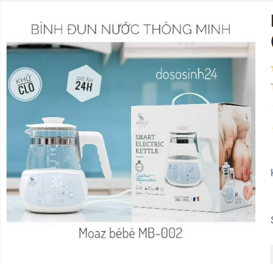 [HCM][XẢ KHO] Bình Đun Nước Thông Minh Moaz BébéBình Đun Nước Pha Sữa Thông Minh Chế Độ Khử Clo Giúp Nước Tinh KhiếtMàn Hình Hiển Thị Nhiệt Độ Chính XácỔn Định Tiện Lợi Đun Nước Pha SữaPha TràCà Phê Nhanh ChóngDễ Dàng