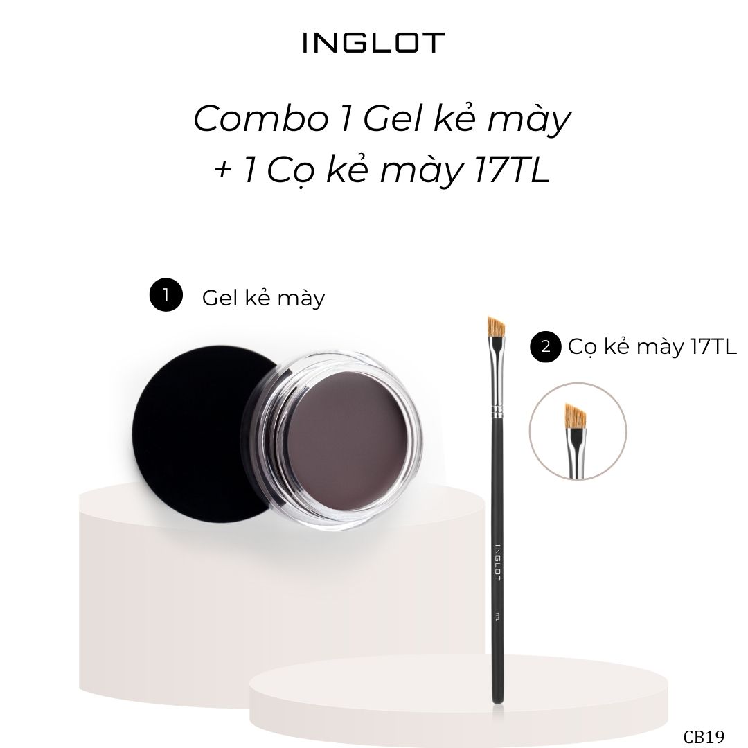 Bộ trang điểm mắt gồm gel kẻ mày lâu trôi amc brow liner + cọ trang điểm 17tl inglot