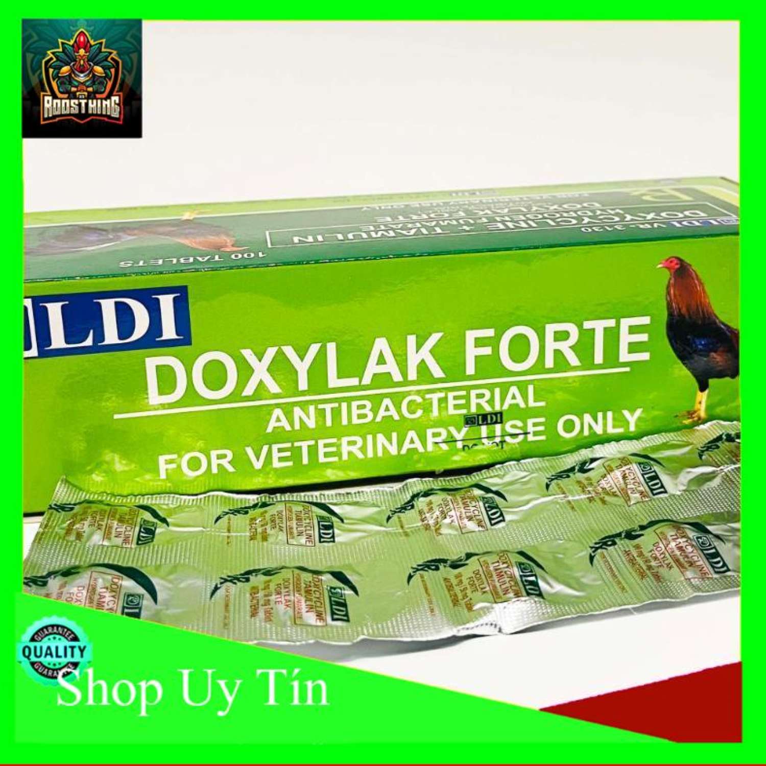 Doxylak vĩ 10 viên tɾị viêm đường hô hấp-khò khè sổ mũi trên gà đá