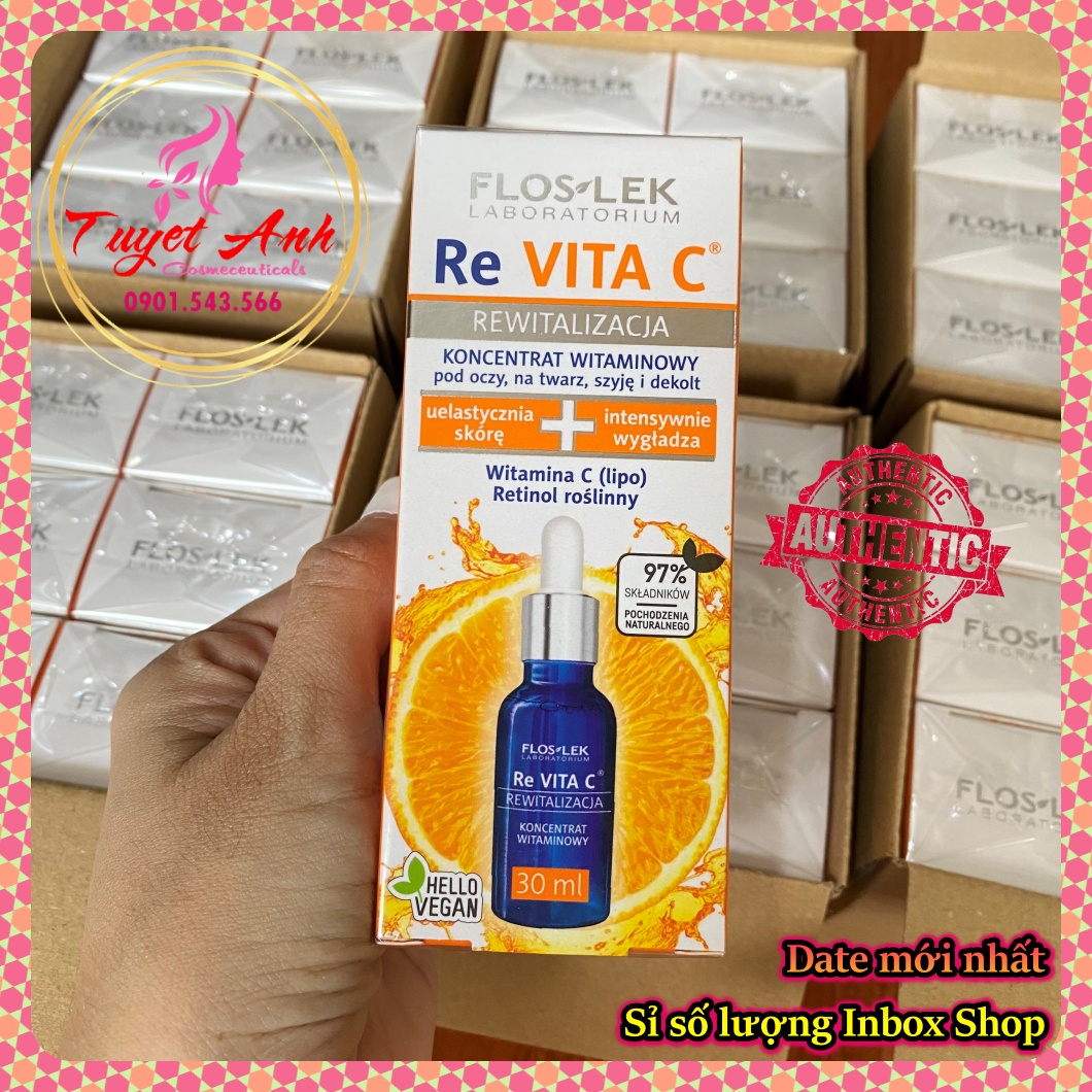[Auth-Date mới] Tinh chất serum Vitamin C Floslek - Re Vita C Floslek, Retinol 30ml - Dưỡng trắng, trẻ hóa da