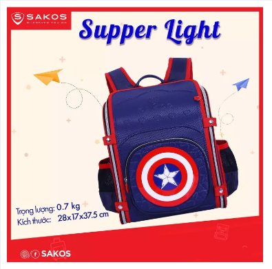 Balo học sinh siêu nhẹ chống gù sakos super
