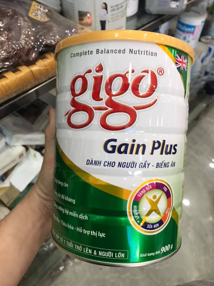 SỮA TĂNG CÂN DÀNH CHO NGƯỜI GẦY GIGO GAIN PLUS 900gr - Dành cho người gầy