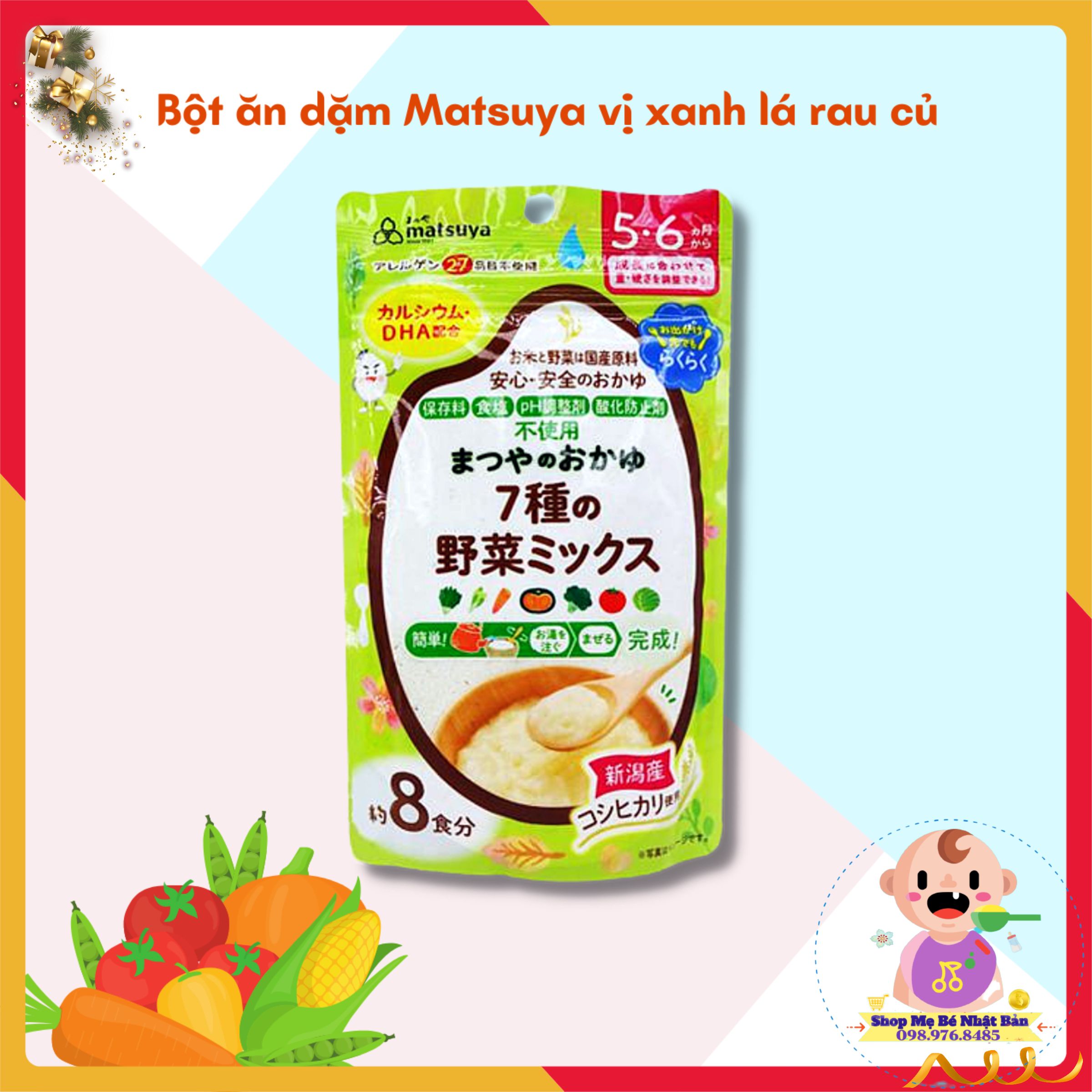 Bột Cháo Ăn Dặm Matsuya Nhật Bản Vị Rau Củ Quả