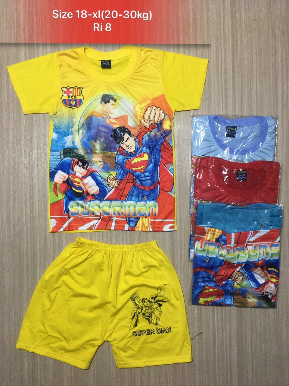 [HCM]Combo 3 bộ đồ siêu nhân bé trai 15-36kg