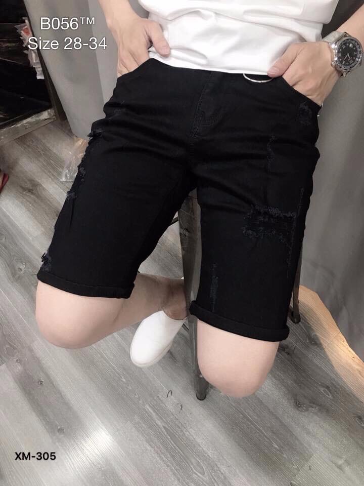 Quần short jean nam trắng rách co dãn cao cấp (HÀNG SHOP)