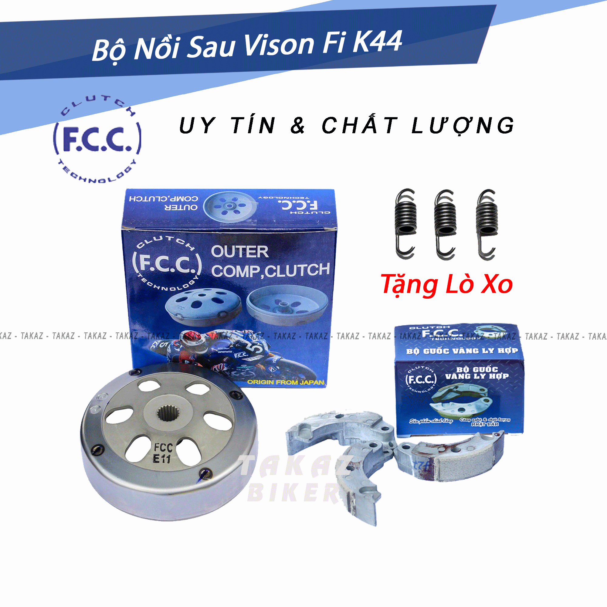 [HCM][ Honda Vison Fi ] Nồi Sau Bố Ba Càng và Chuông Nồi FCC Dùng Cho Xe Honda Vison Fi Hãng FCC