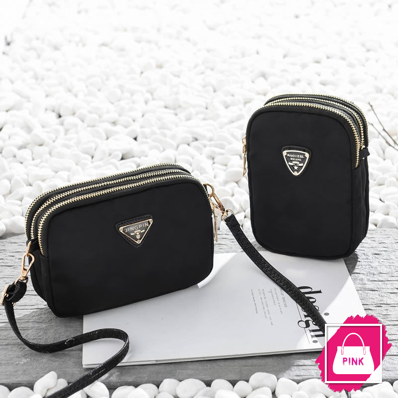 Túi đeo chéo nữ Jingpin chất liệu vải dù chống thấm nước 3 ngăn tiện dụng P220221