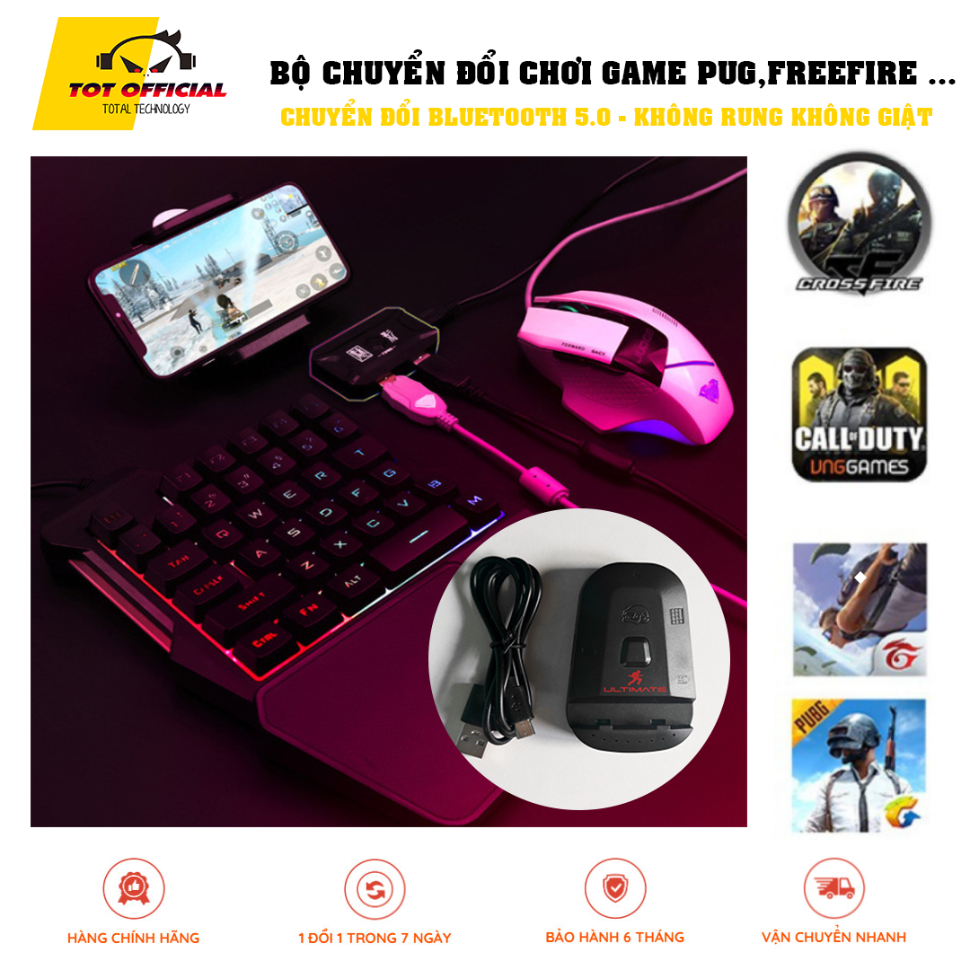 [QÙA TẶNG KÈM] Bộ Chuyển Đổi Chơi Game TOT018 M2 Ultimate, Chuyên Dùng Để Chơi Game Mobile, Pubg , Freefire, COD bluetooth 5.0 không Delay không giật lag