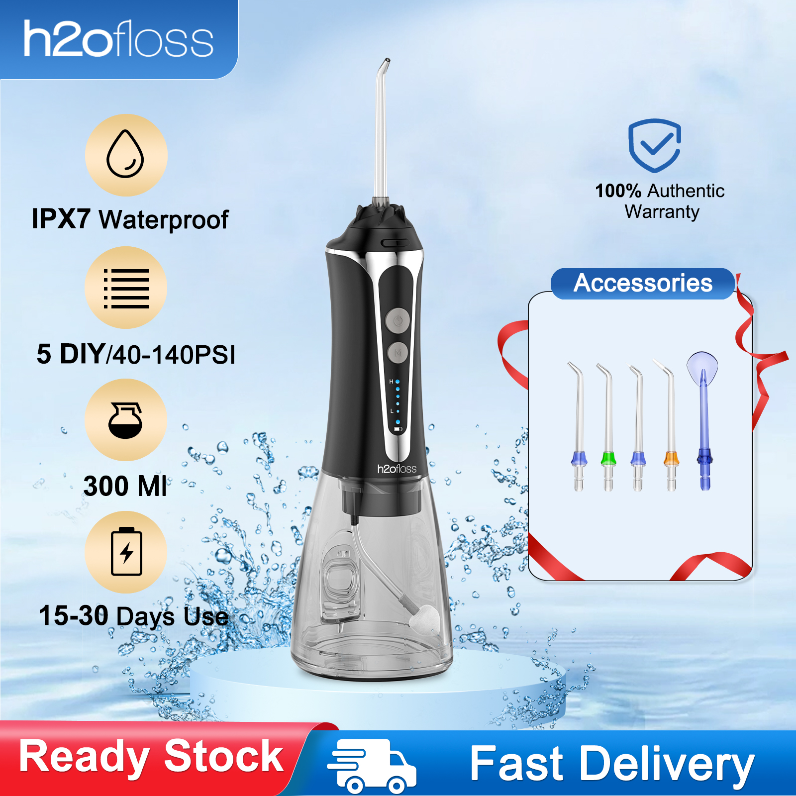 [Mới]Máy Tăm Nước ,H2ofloss Máy Tăm Nước Cầm Tay  với 5 chế độ, có thể sạc lại, sử dụng tại nhà, văn phòng, khi đi du lịch, bảo hành 12 tháng.