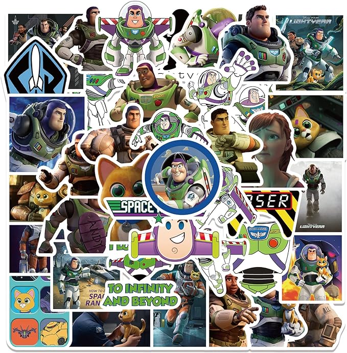 Set 50 sticker hình dán nhân vật hoạt hình Buzz Lightyear chống thấm nước
