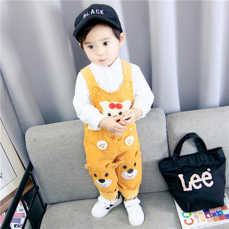 Quần yếm nhung hình gấu lót lông cho bé từ 8kg đến 16kg