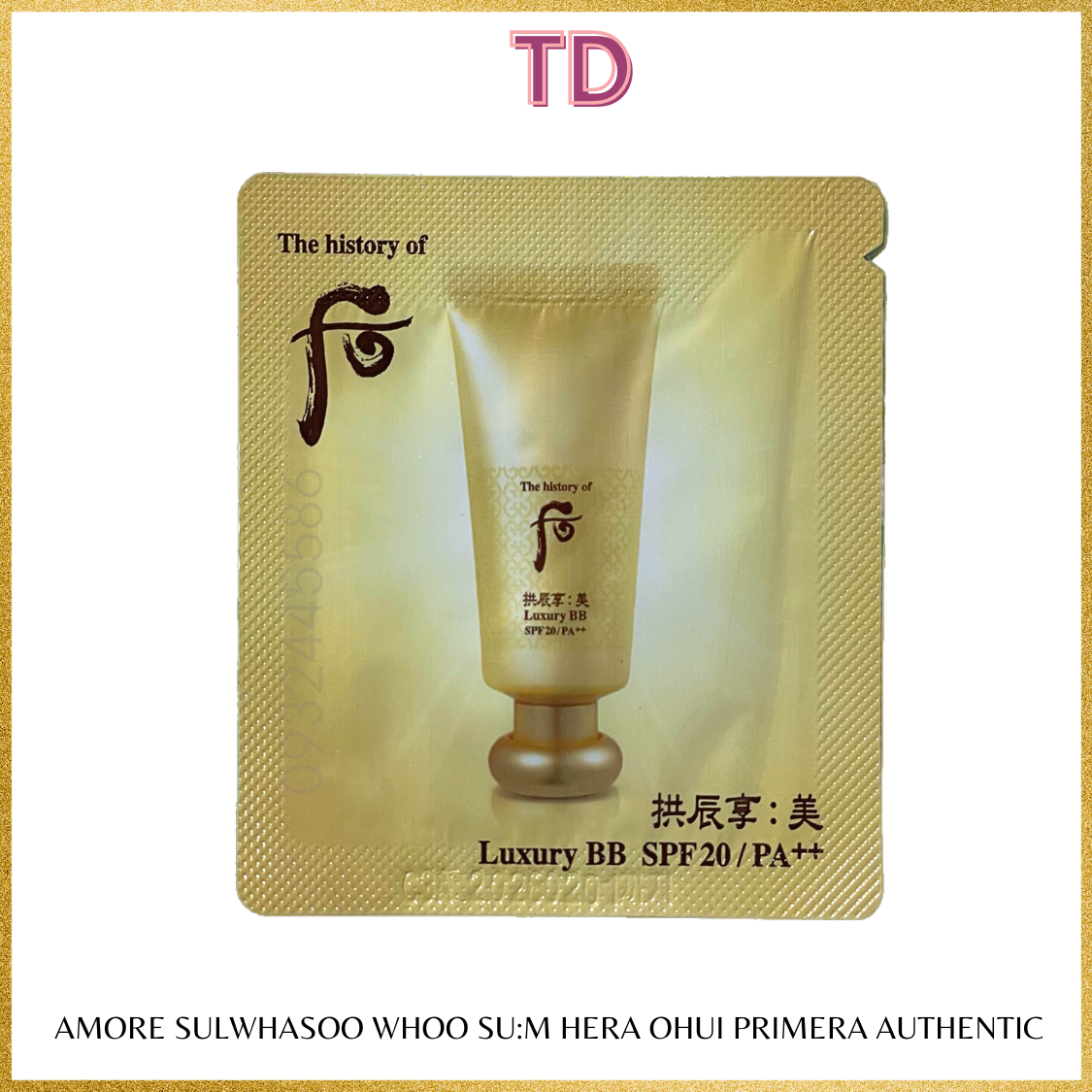 Gói kem nền Whoo vàng Mi Luxury Bb Cream Spf20 Pa++ Kem Nền Đông Y Cao Cấp 1 GÓI 5 GÓI tloskorea cũ