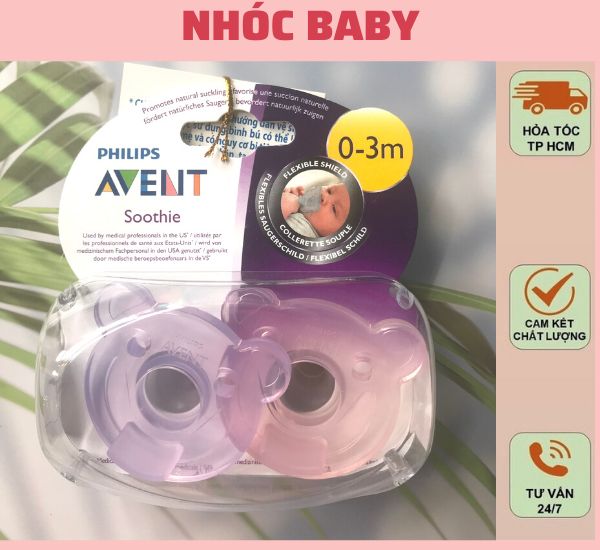 [Mẫu Mới Siêu Mềm] Ti giả Philips Avent Ty ngậm Avent Silicon Y Tế Có Điều Chỉnh Nha 0 - 6M - 1 Đổi 1 Nếu Lỗi NSX