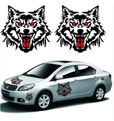 Decal đầu sói trang trí ô tô phong cách mạnh mẽ