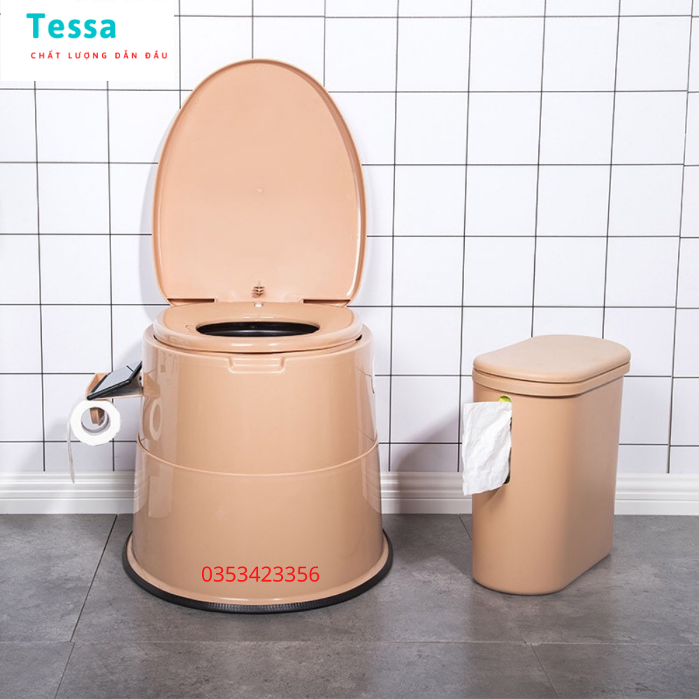 Ghế Bô Vệ Sinh Cho Người Già, bô vệ sinh cao cấp Tessa có dải cao su chống trơn trượt