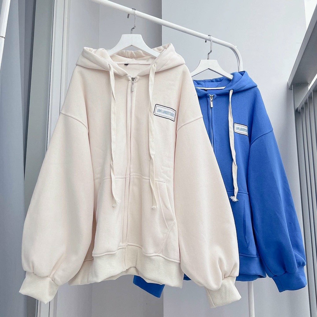 Áo khoác hoodie & sweater nam nữ unisex khóa kéo chất thun nỉ logo in unflumost thời thượng mchoodie399