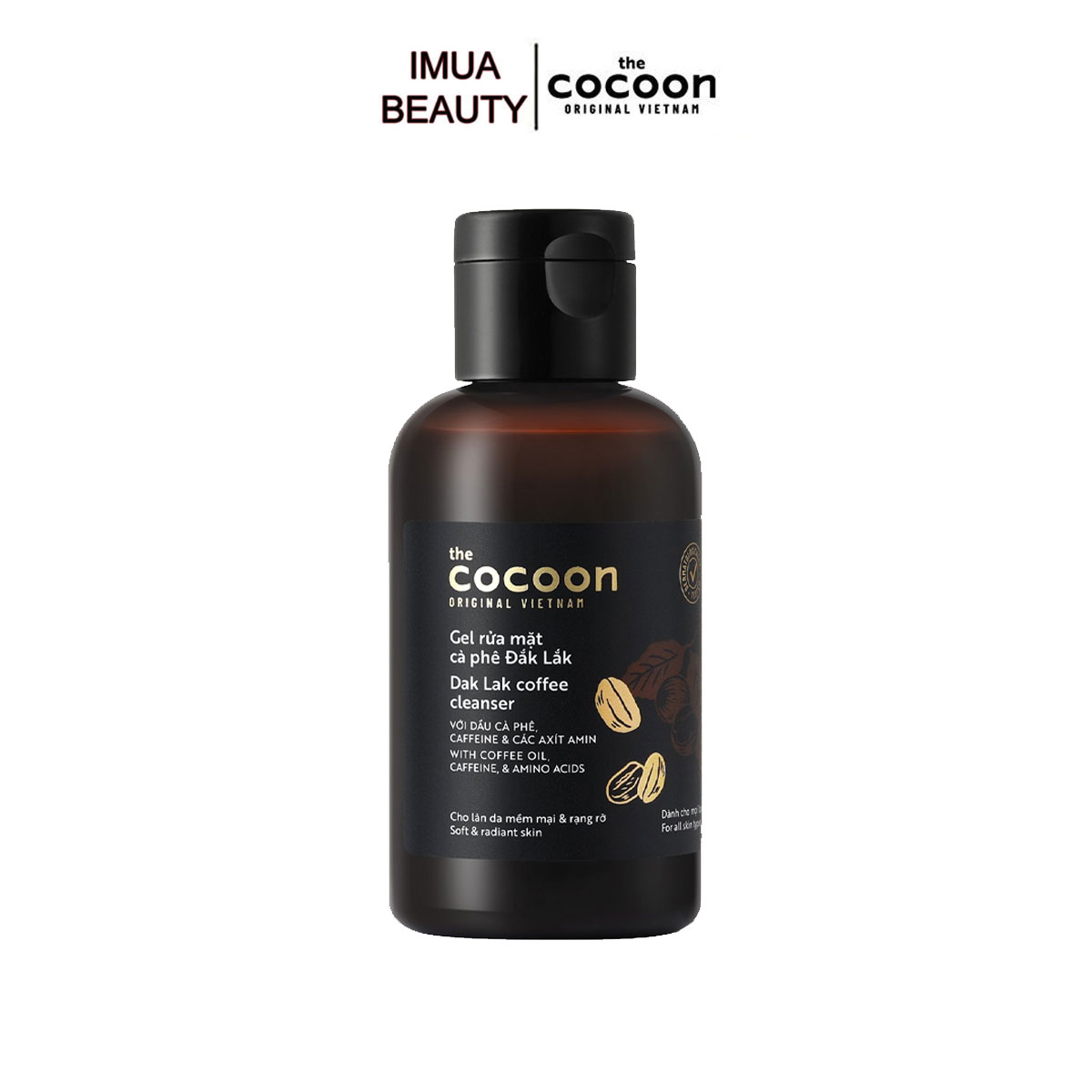 Gel rửa mặt cà phê Đắk Lắk Cocoon cho làn da tươi mới và rạng rỡ 140ml thuần chay