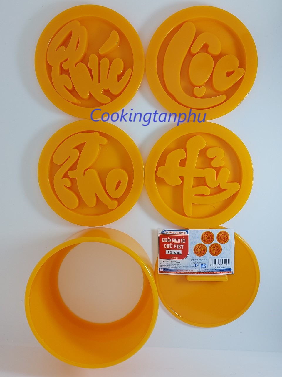 COMBO - RỜI - KHUÔN XÔI TRÒN CHỮ PHÚC- LỘC - THỌ- HỶ 12 CM TIẾNG VIỆT