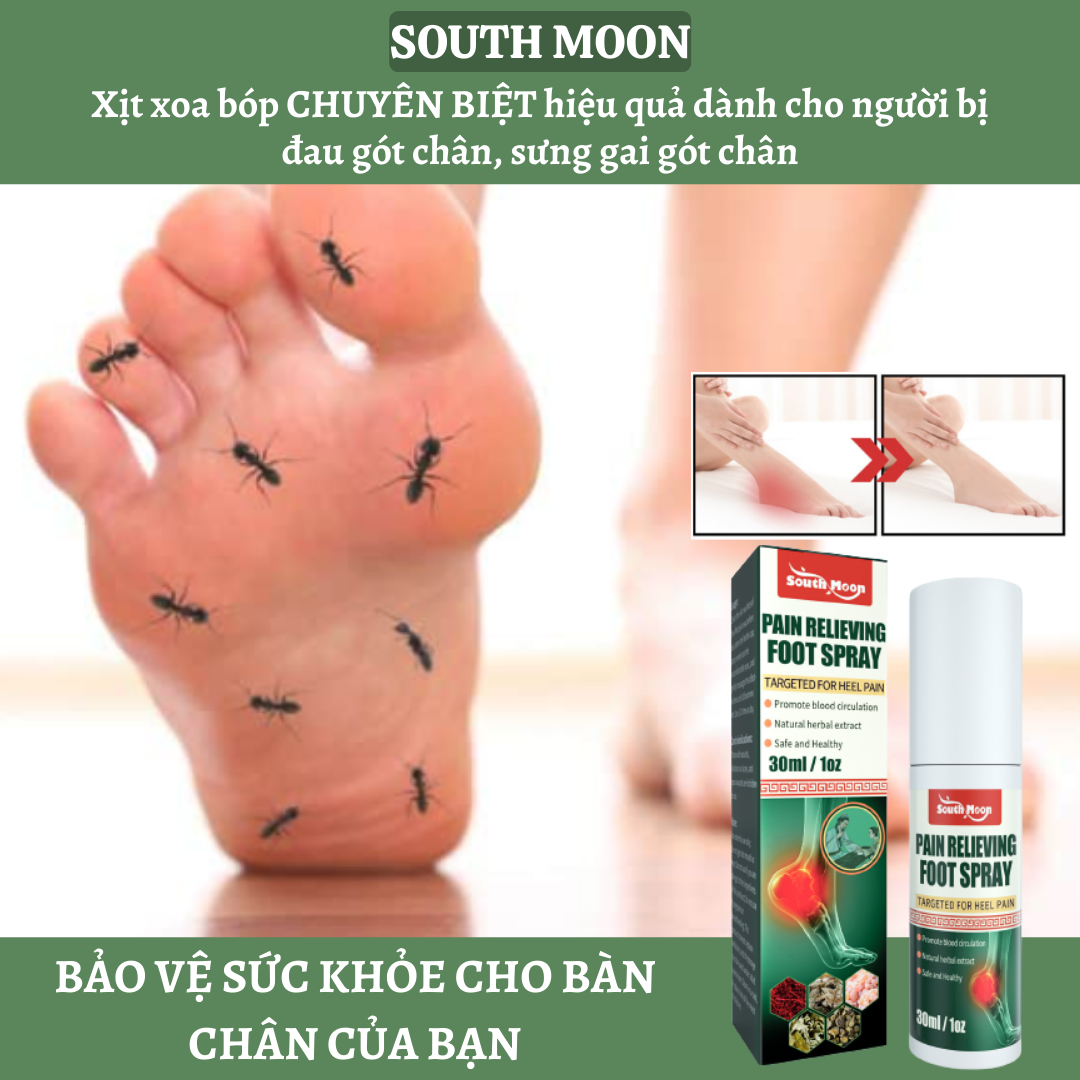Xịt giảm đau gót chân South Moon Nhanh Chóng Giảm Đau Xương Gót Chân Viêm Gân Chân Giảm Đau Nhức Cơ Xương Khớp Giảm Đau Mu Bàn Chân Sau Sinh