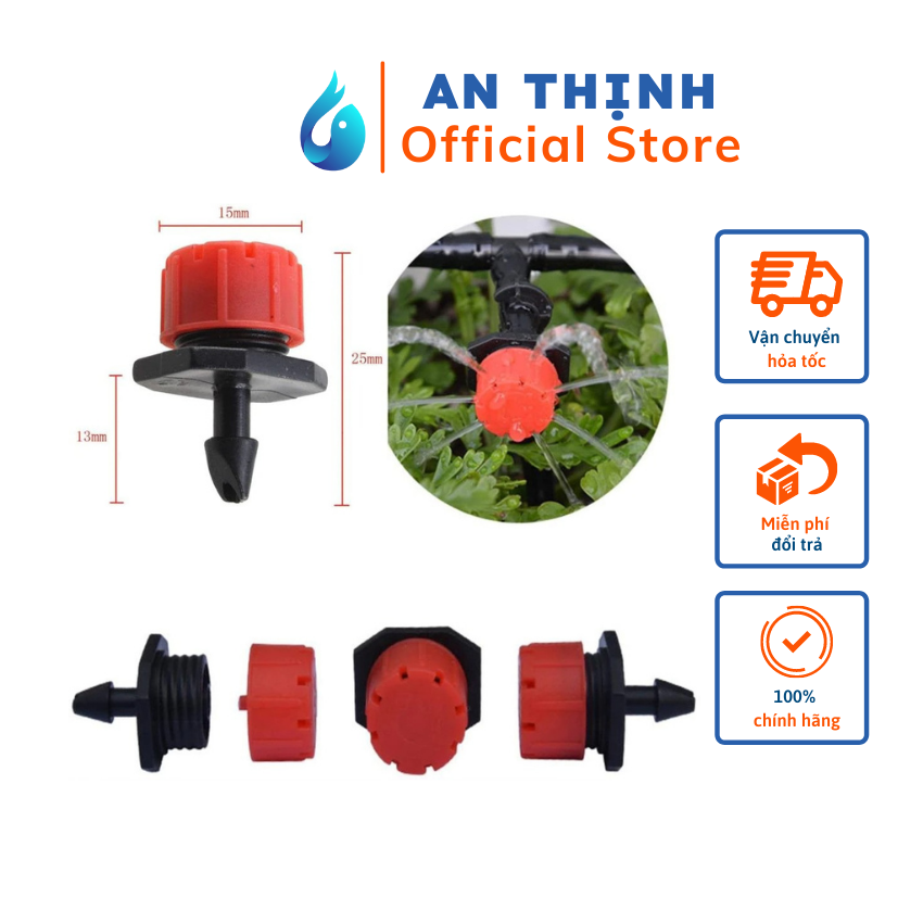 Combo 10 béc tưới nhỏ giọt 8 tia đỏ- vòi tưới cây nhỏ giọt
