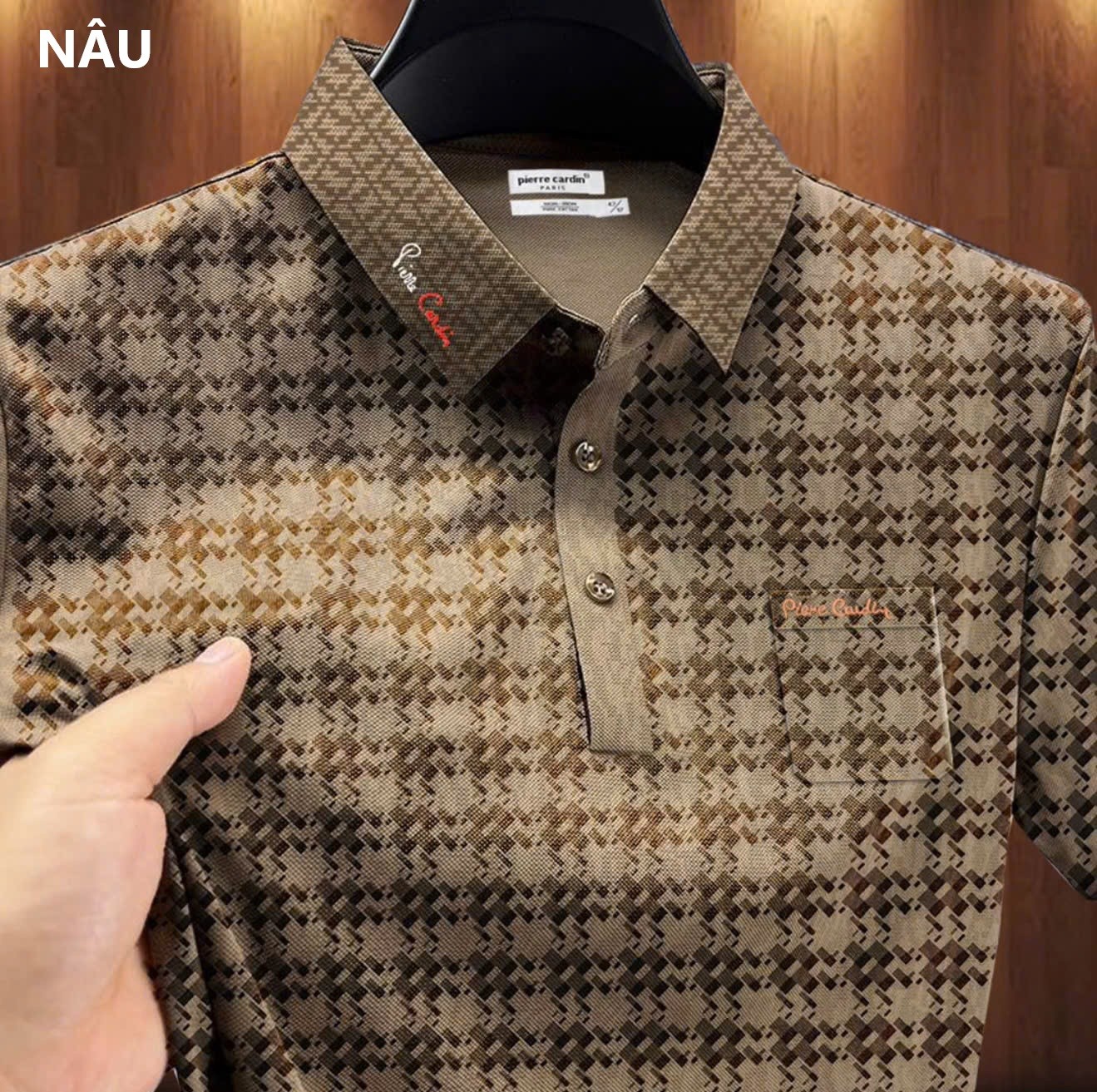 Áo polo nam cổ bẻ BASIC thiết kế hoạ tiết Monogram hiếm có khó tìm đẳng cấp 2025 - B01