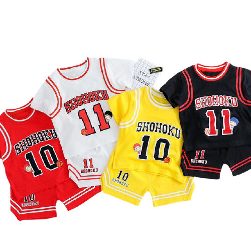 FREESHIP Set đồ thể thao cho bé trai bé gái | Cotton 4 chiều | Có Video | Đội bóng rổ Shohoku