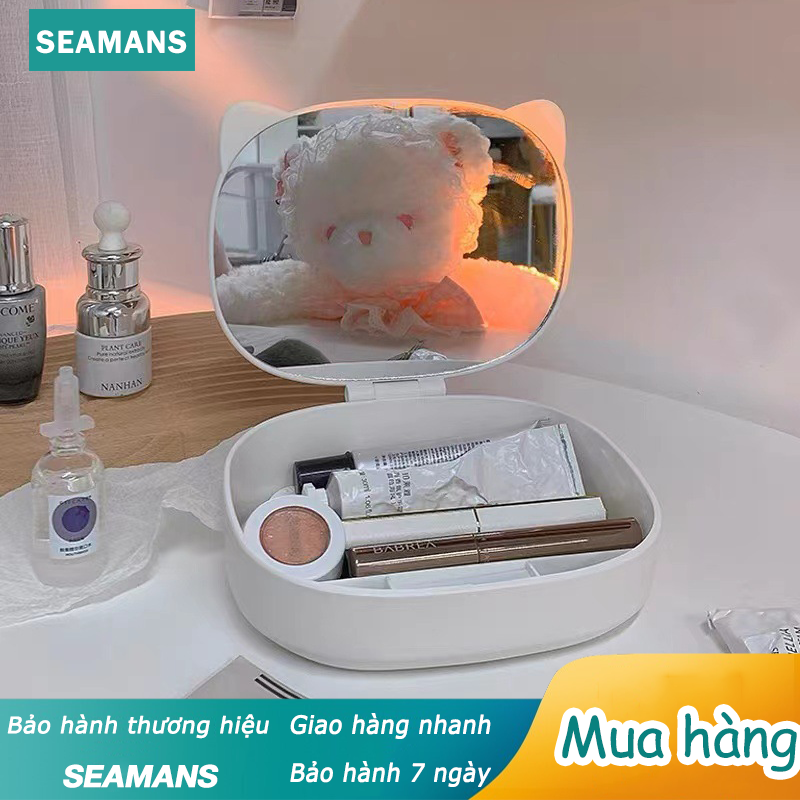 SEAMANS Hộp đựng mỹ phẩm đa chức năng,Hộp đựng mỹ phẩm công suất lớn,Hộp đựng có gương