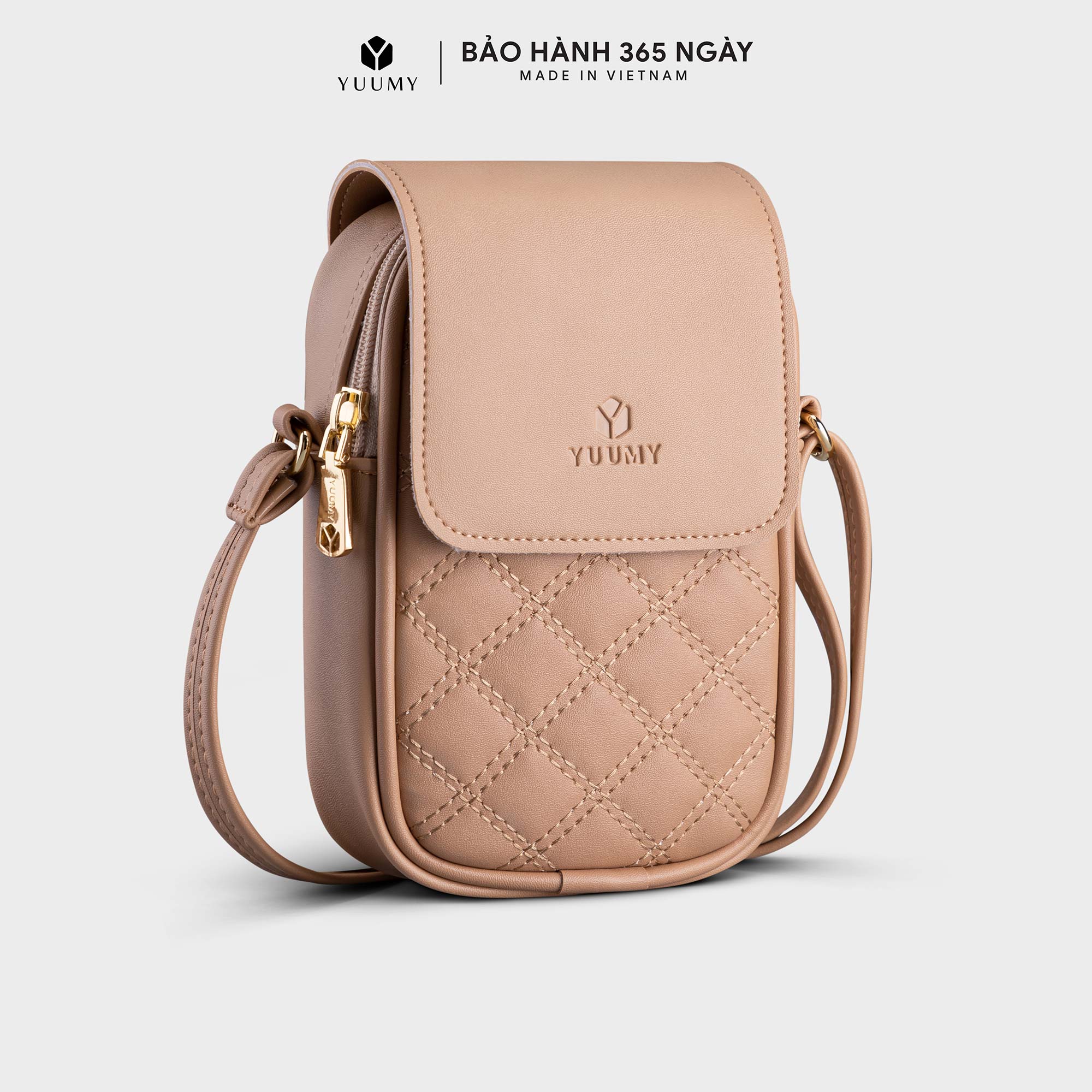 Túi đeo chéo da nữ mini họa tiết hình thoi Yuumy Seasand YN150