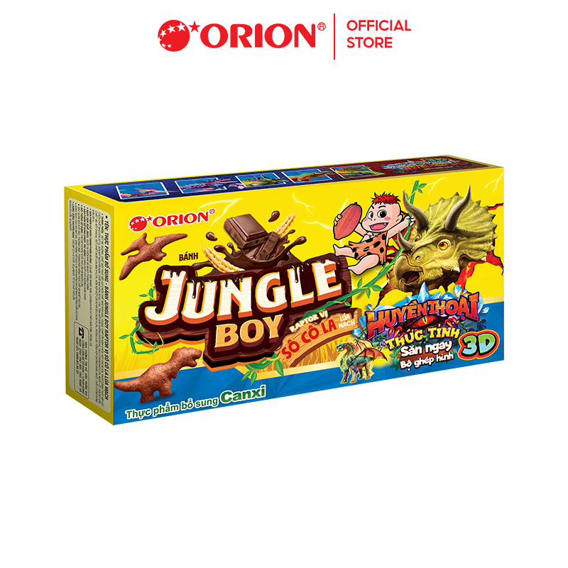 Bánh khủng long jungle boy orion vị sô cô la lúa mạch 40g/hộp