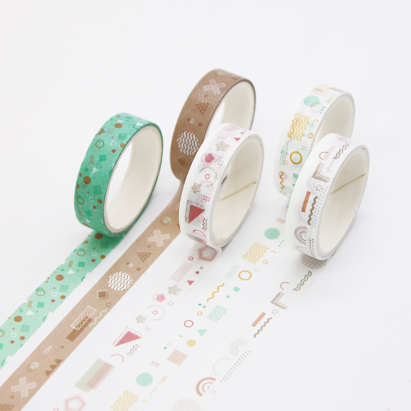 Bộ 5 cuộn băng dính washi tape trang trí sổ cực dễ thương, nhiều mẫu lựa chọn